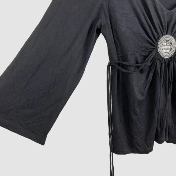 Daisy Fuentes Women 3/4 Sleeve V- Neck Blouses Size PM - Picture 8 of 8